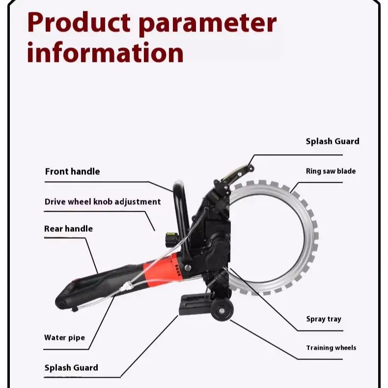 Brushless Electric Concrete Wall Ring Saw 220-240V – 30-60mm Depth