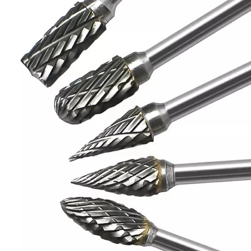 10pcs Tungsten Carbide Burr Set Compatible with 3mm Shank Diameter