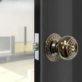 Stainless Round Door Knobs Rotation Lock Knobset Handle