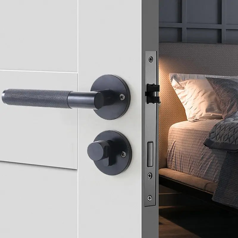 Silent Split Door Lock Privacy Door Handle Lever Bedroom Bathroom