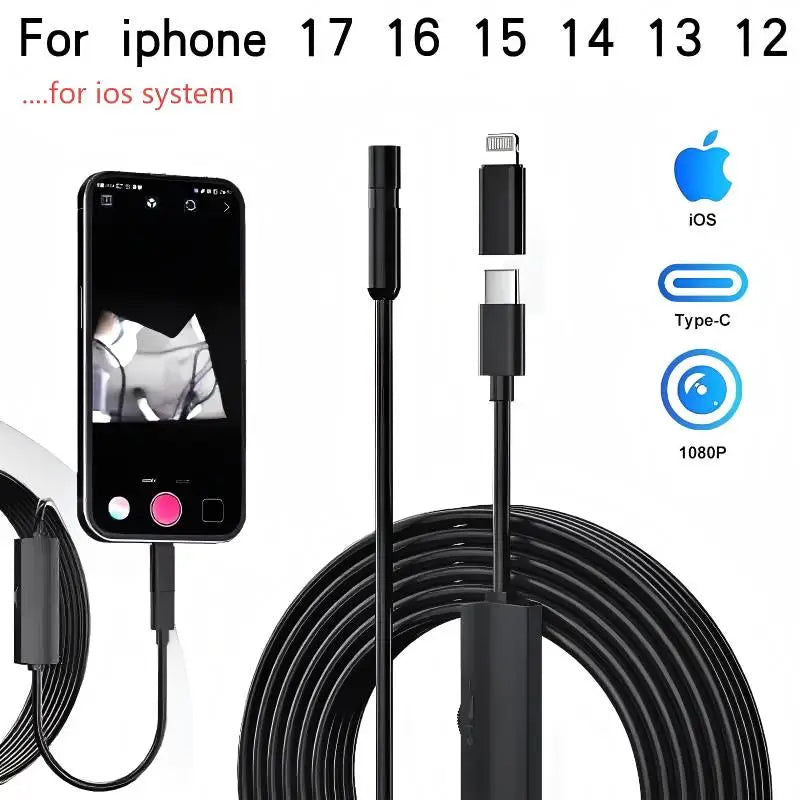 iOS Endoscope Camera for iOS System HD 960P Inspection Sewer