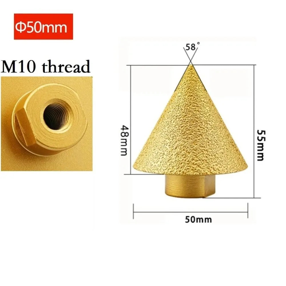 M10/M14 Diamond Beveling Chamfer Bit — 38mm & 50mm Cone for Tile &