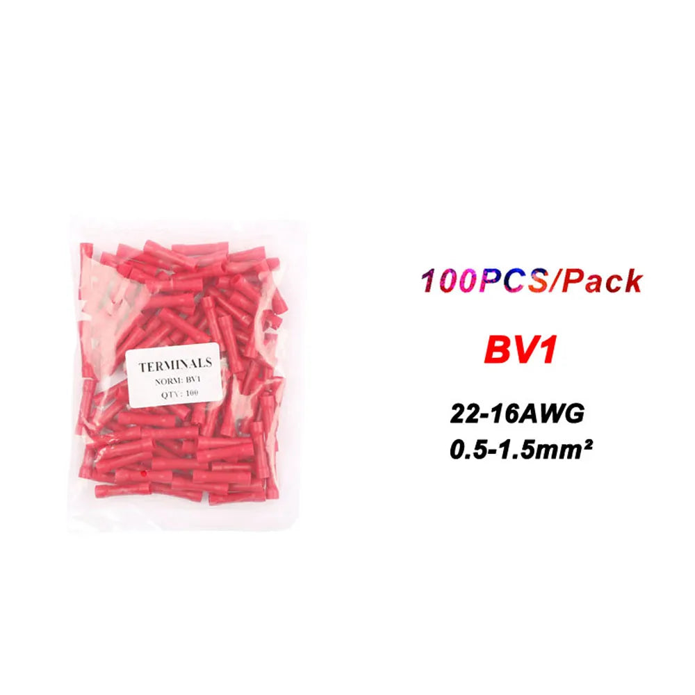 BV1/BV2/BV5 Insulated Butt Wire Connectors Crimp Terminals