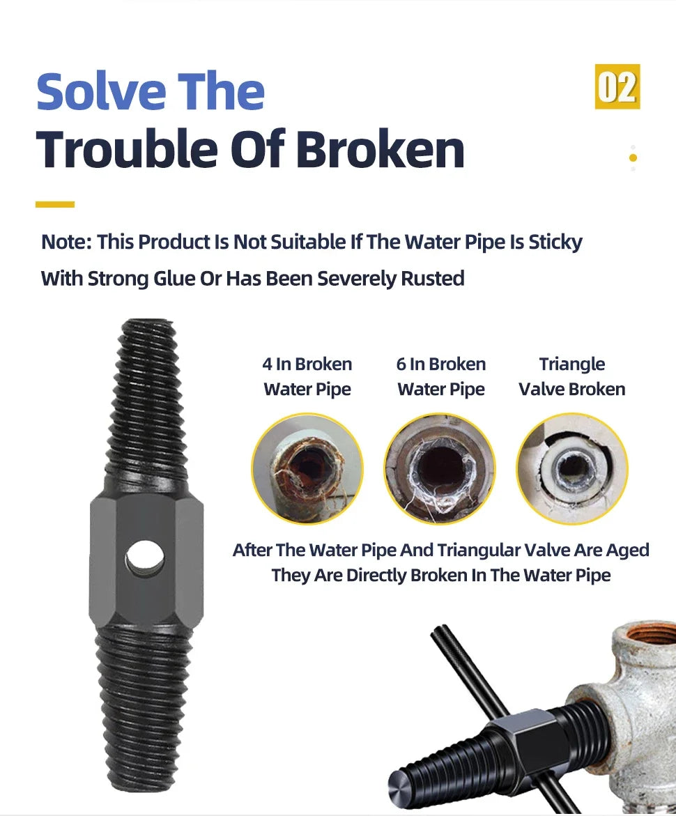 Double Head Screw Extractor Drill Bits Set Damaged Water Pipe Broken
