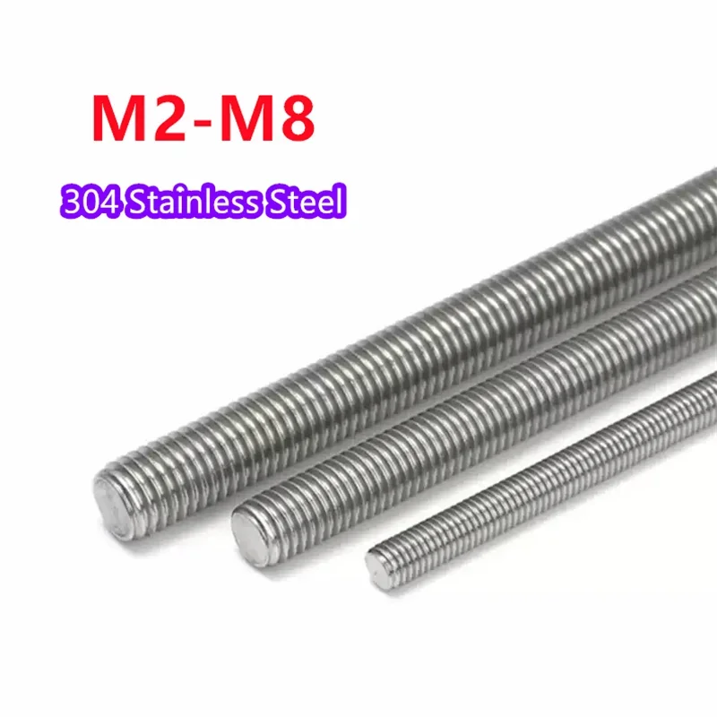 M2 M2.5 M3 M4 M5 M6 M8 304 Stainless Steel Full Thread Rod Screw Rod