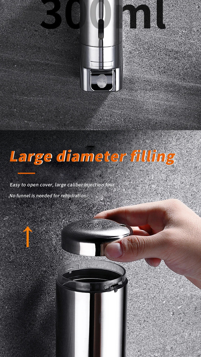 Stainless Steel Soap Dispenser Wall Mounted Kitchen Accessories