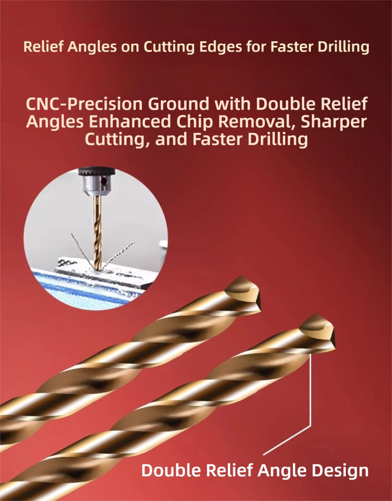 TG HSS6542 Precision Ground High Hardness Twist Drill Bits for