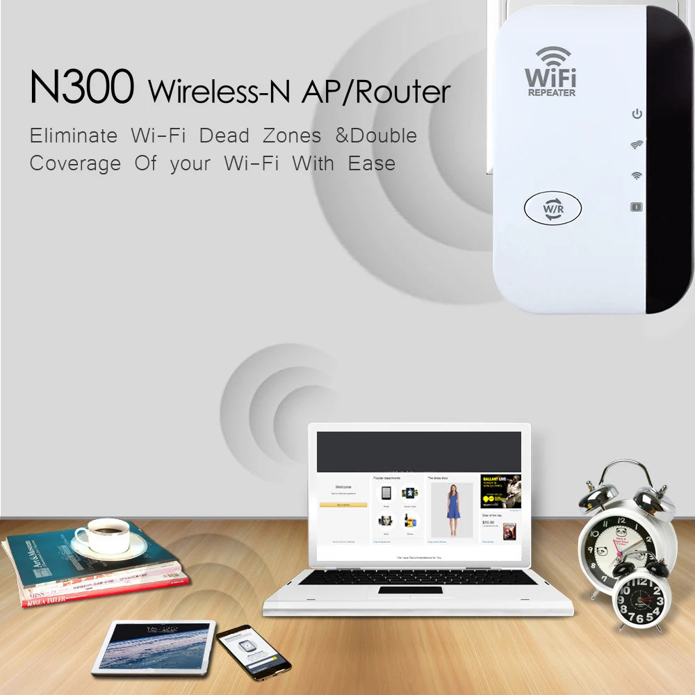FENVI 300Mbps WiFi Repeater & Extender – 802.11N Signal Booster