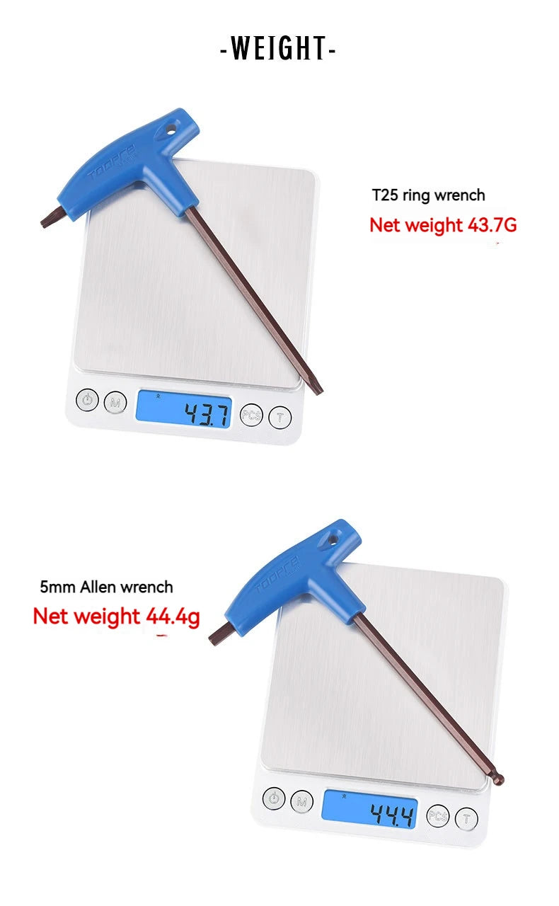 T25 3/4/5/6MM Bike Allen Key Wrench T-Shaped Extended Plastic Handle