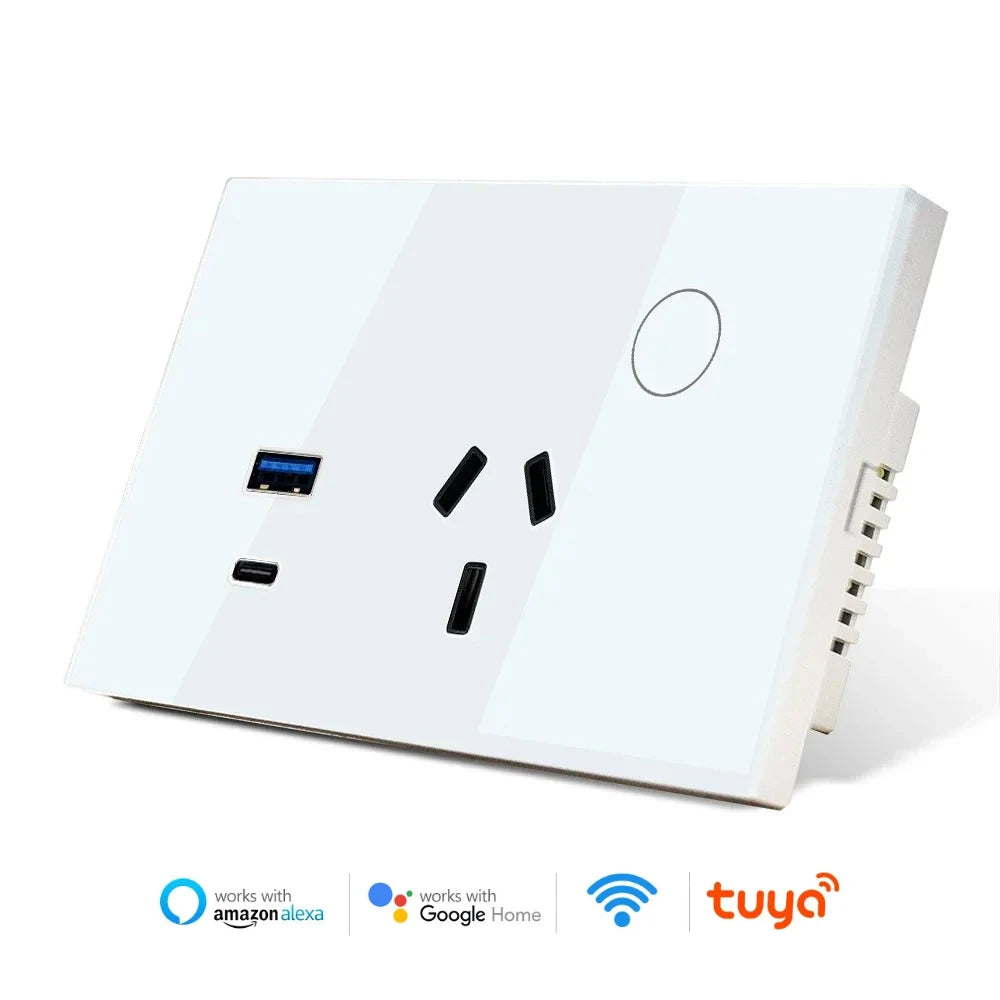 Melery Tuya Wall Socket WIFI Smart Australia Plug USB TYPE-C PD 30W