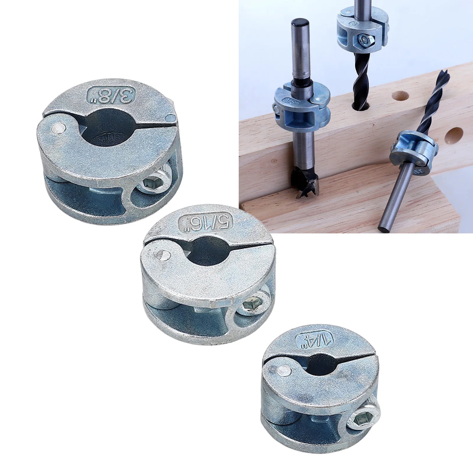3PCS 6mm 8mm 10mm Drill Bit Stopper Collars Zinc Alloy Drilling Depth