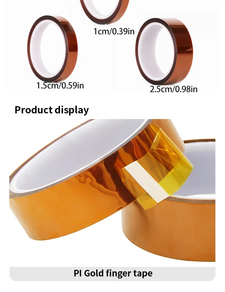 30m Long Gold Finger High Temperature Resistant Tape Polyimide Tape