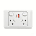 Australian Standard Usb Wall Dual Socket with 2gang Switch