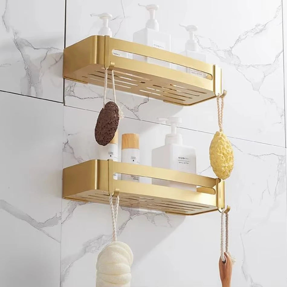 Bathroom Shelf Corner shelf Bath Storage Holder Wall Mounted Brushed