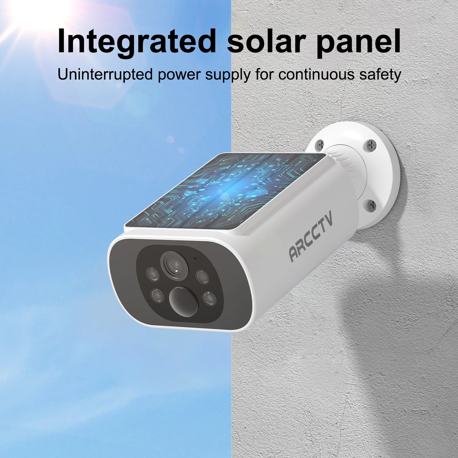 ARCCTV 4MP Wifi Solar Battery Camera Kit Surveillance Security System