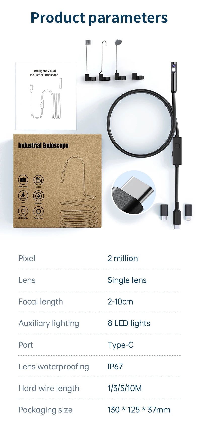 Endoscope Inspection Camera Micro USB/Type-C/IOS Mini Inspection