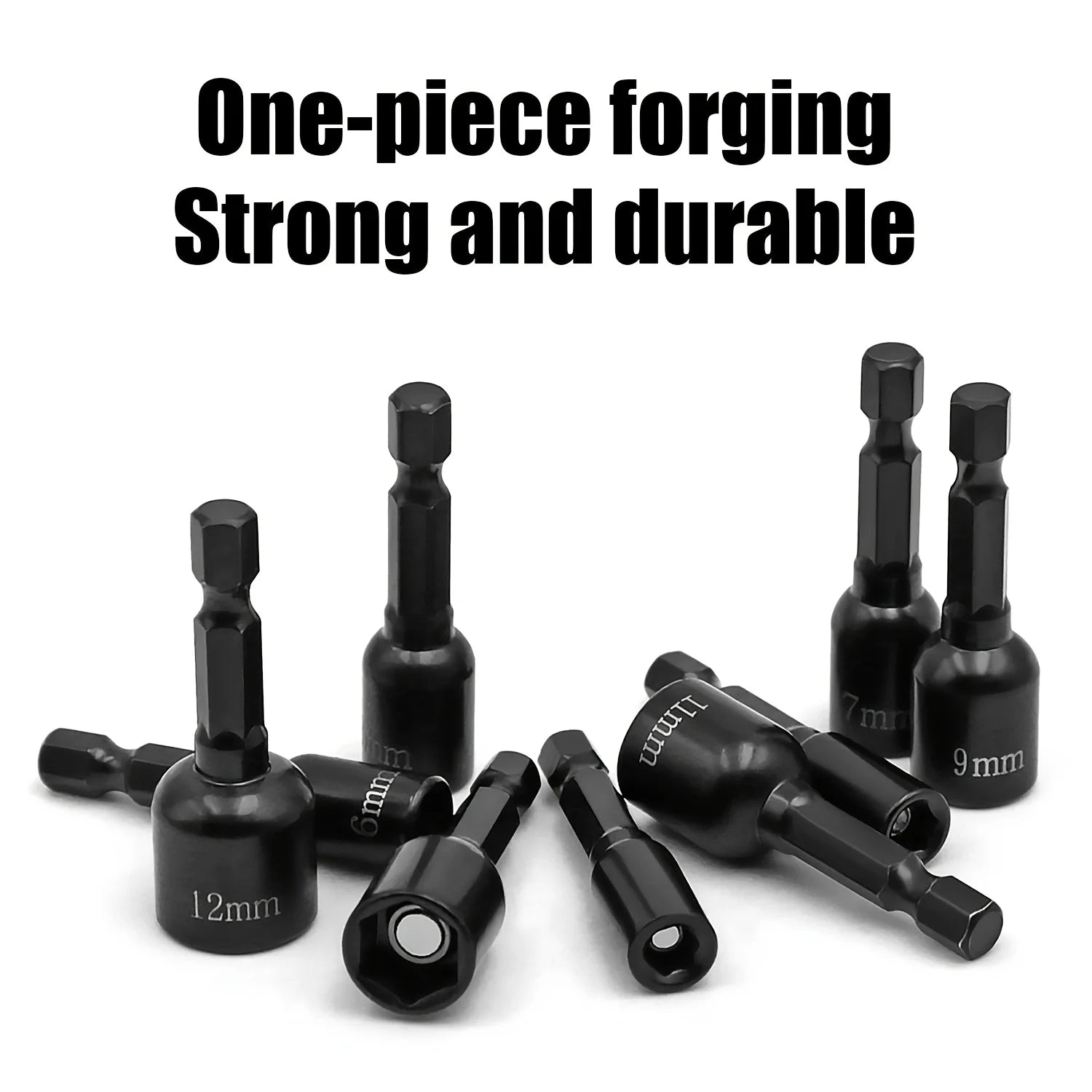 9pcs Power Nut Driver Set Metric Hex Socket Drill Bits Chuck Adapter