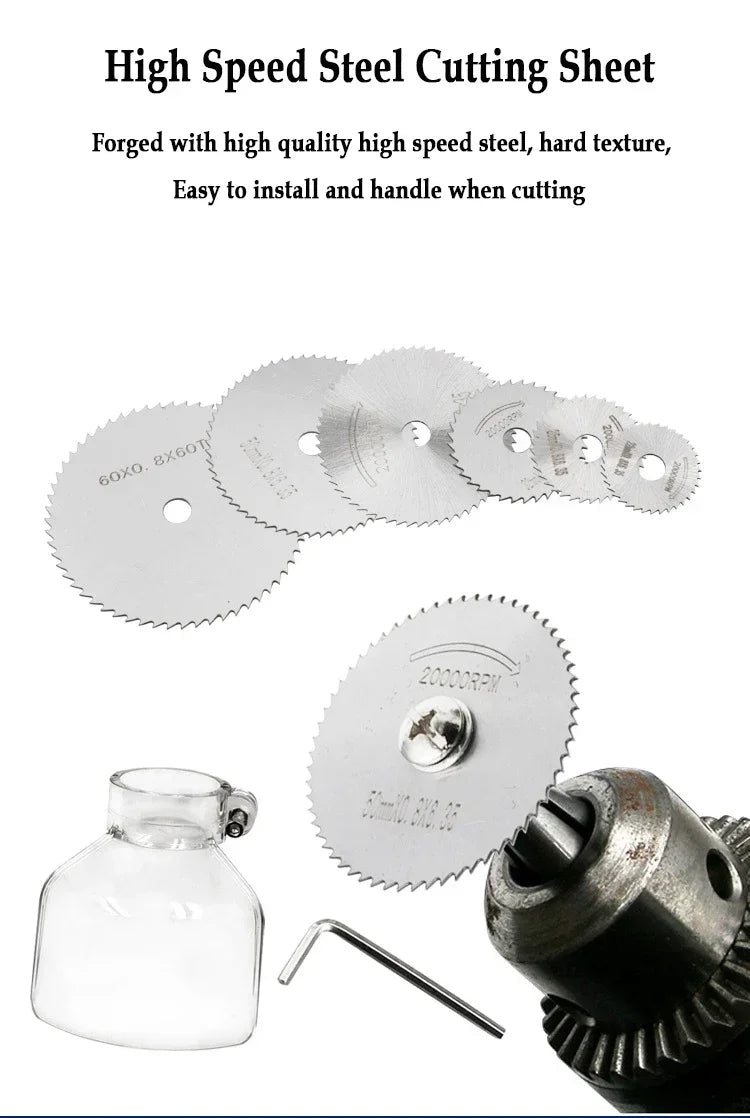 HSS Circular Saw Blade Set – 6-Piece High Speed Steel Cutting Discs