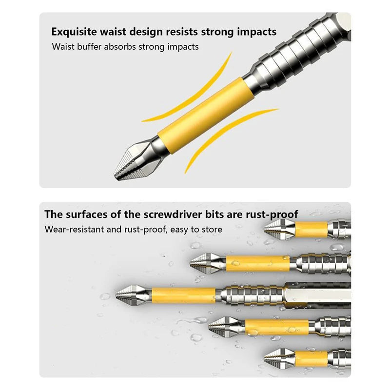 Non-slip PH2 Magnetic Batch Head Cross Screwdriver Hardness Drill Bit
