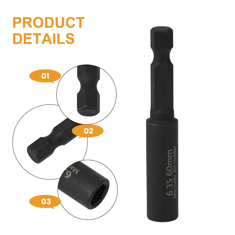 2/5 pieces magnetic extension screwdriver drill bit hexagonal shank