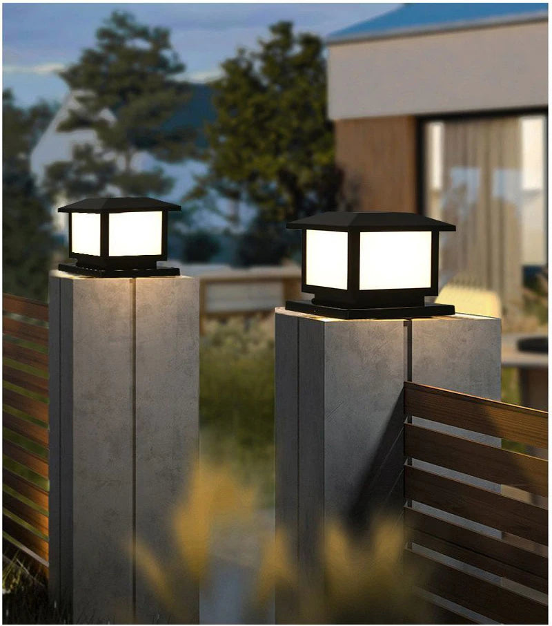 Timed LED Solar Outdoor Light Pillar Solar Lights Waterproof Thick