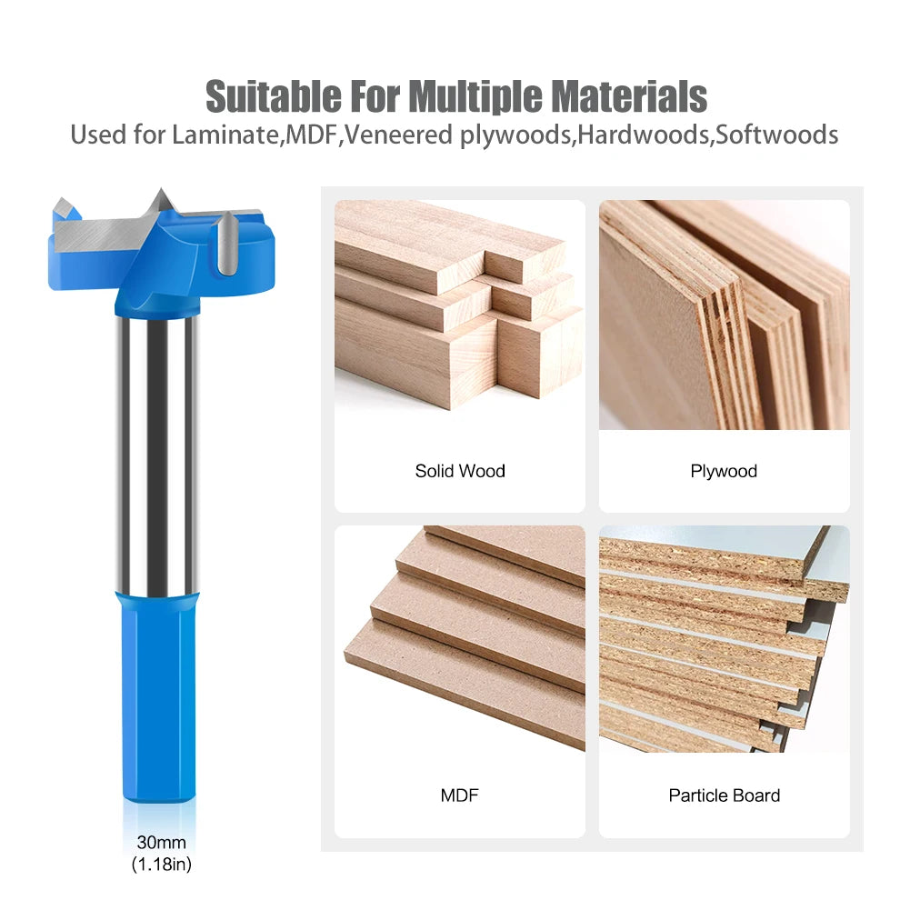 16-50mm Hinge Boring Forstner Drill Bit Hole Saw Cutter Tungsten