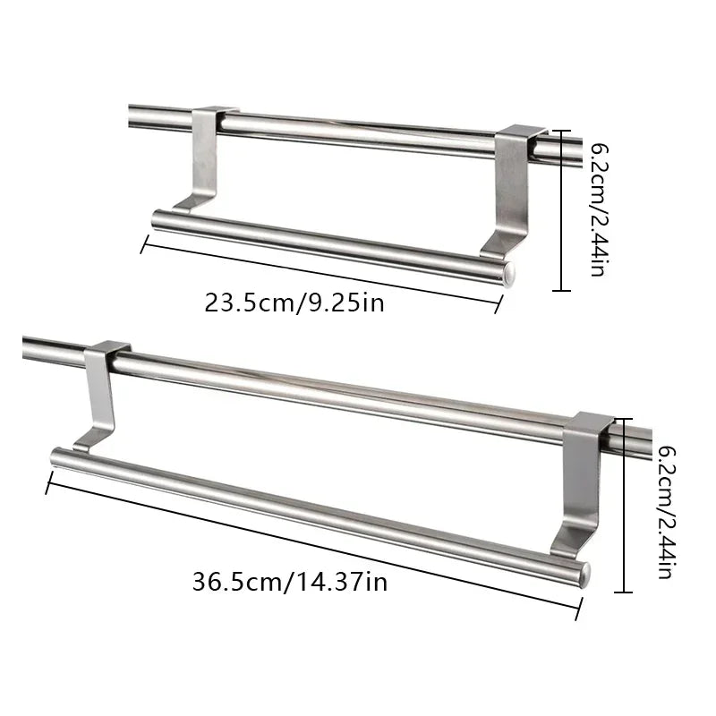 1/2p Towel Rod Steel Metal Wire Over Cabinet Towel Rack Storage