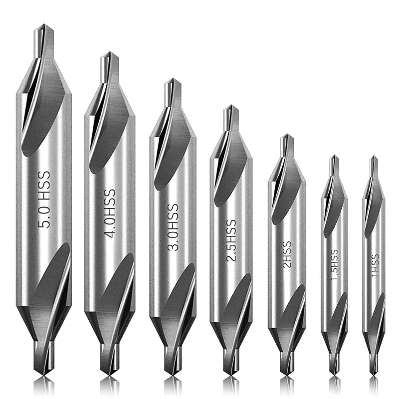 7-Piece Centre Drill Bit Set — 60° Combined Countersink - View 1