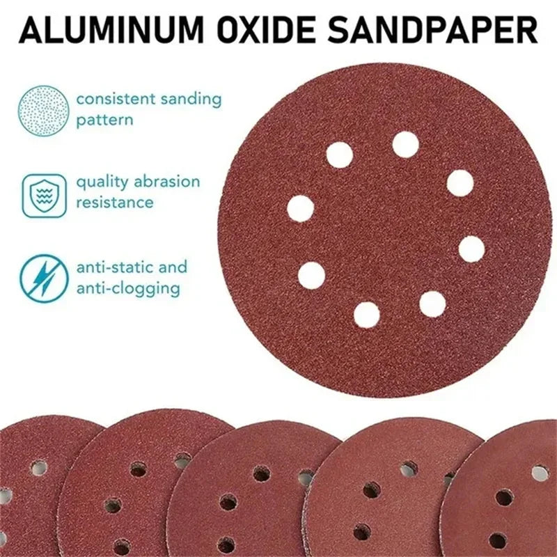8 Hole 125mm Sandpaper Woodworking Metal Grinding Disc Abrasive