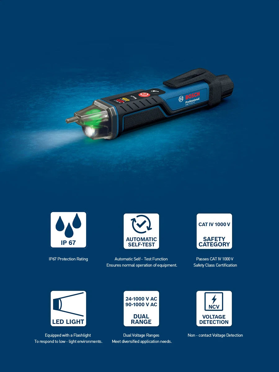 Bosch GVD 1000-17 Non-Contact Voltage Detector 24V-1000V Voltage