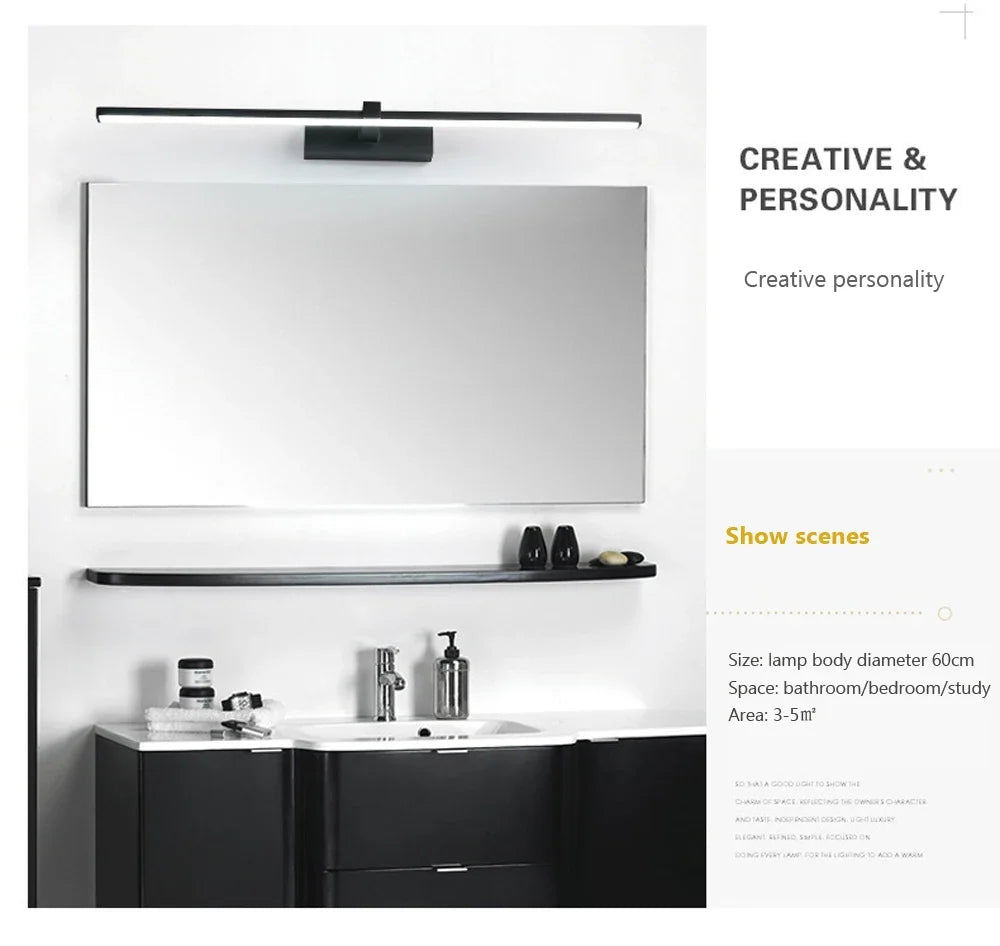 Modern LED Wall Light Bathroom Hardwares Wall Lamp Three Colors