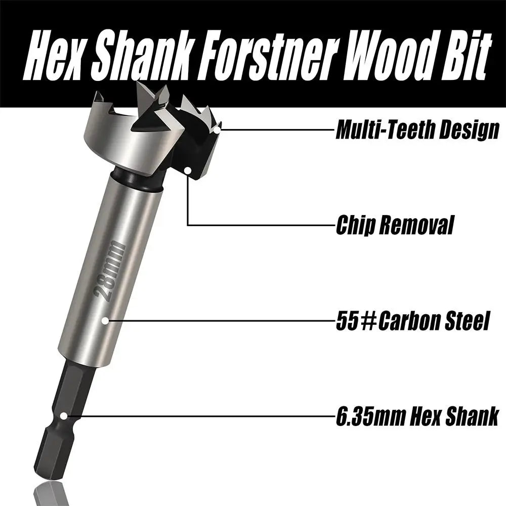 High Carbon Steel Forstner Boring Drill Bits Multi-Tooth 1/4