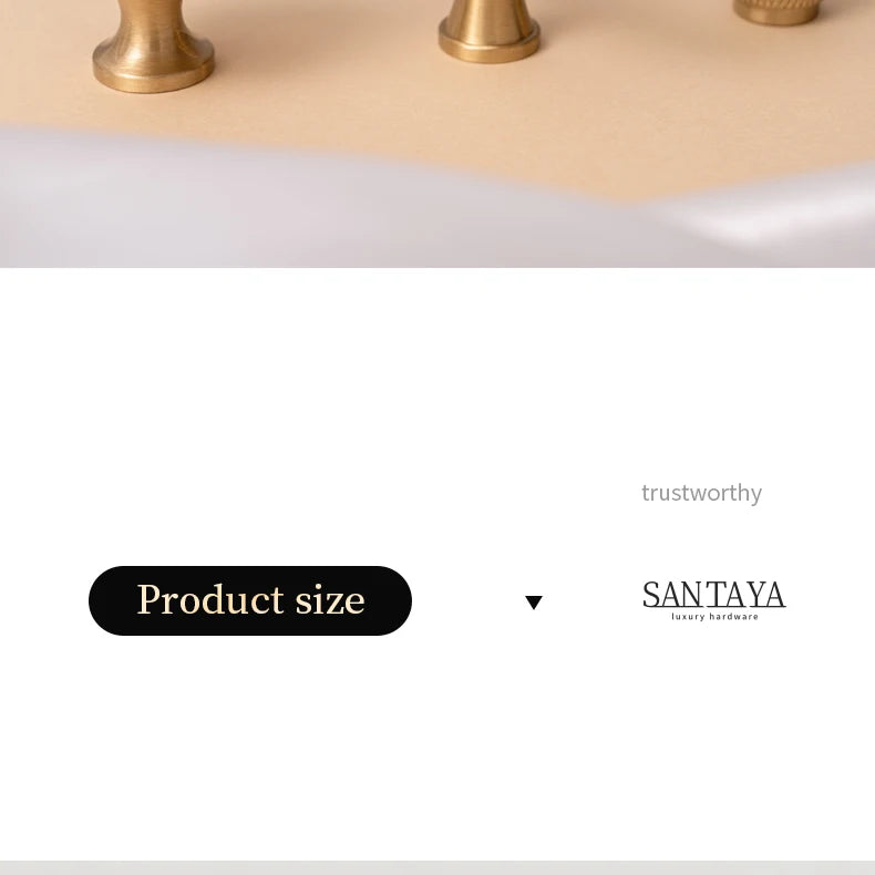 Santaya Solid Brushed Brass Handle Cross Knurled Kitchen Cabinet