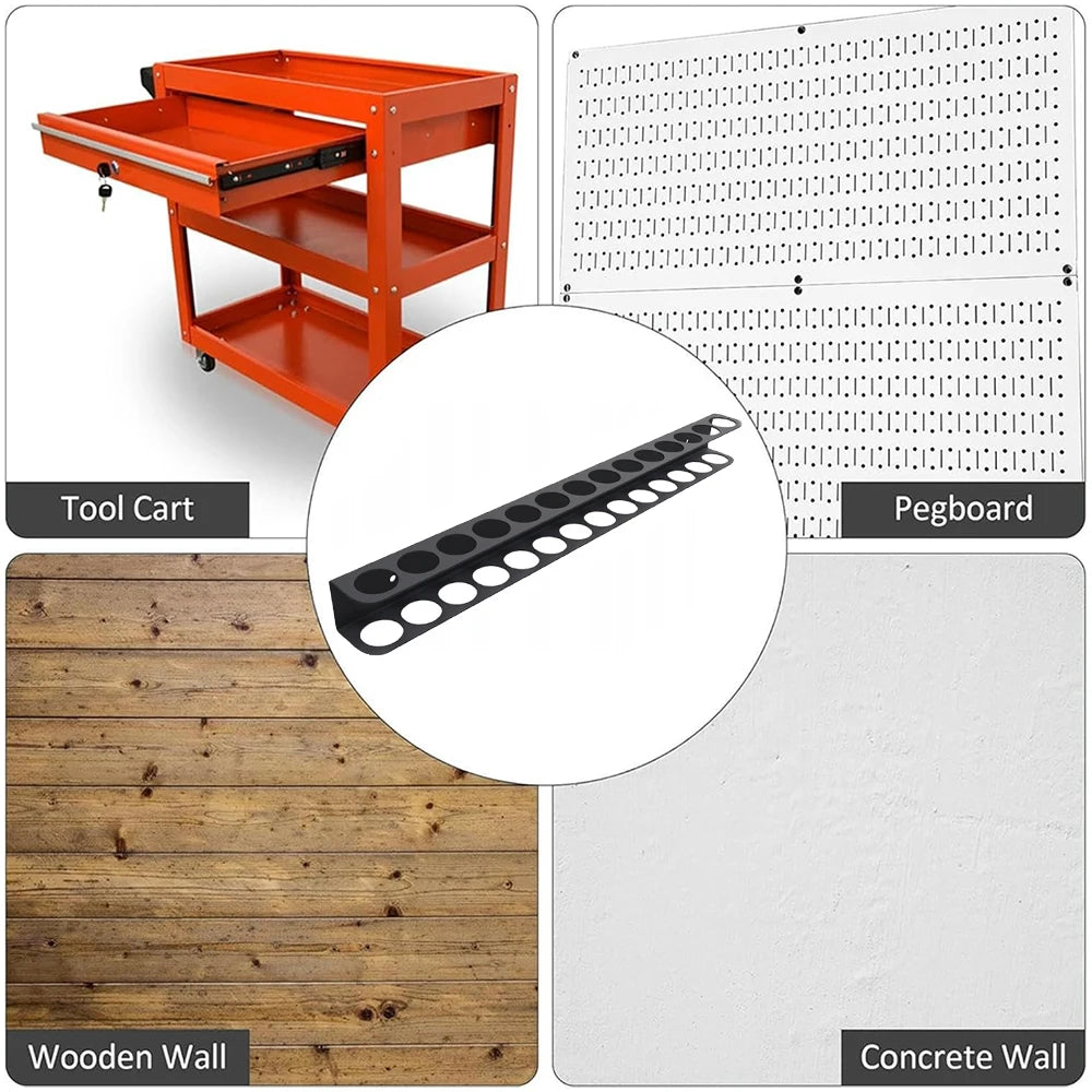 Screwdriver Organizer Tool Wall-mounted 14-hole Hardware Tool Storage