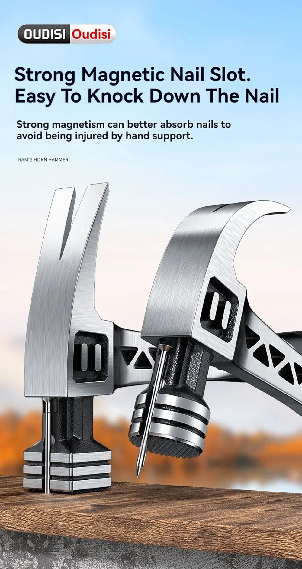 One-Piece Claw Hammer with Shock-Absorbing Handle – BuildKit AU