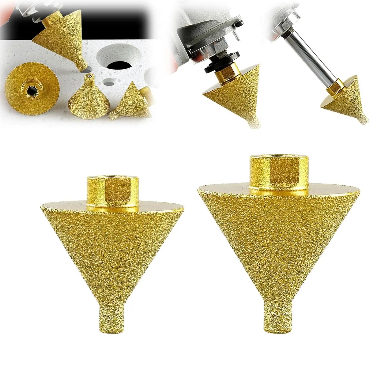 M10 Diamond Chamfer Router Bit — 38mm for Tile Milling, Marble & Co...