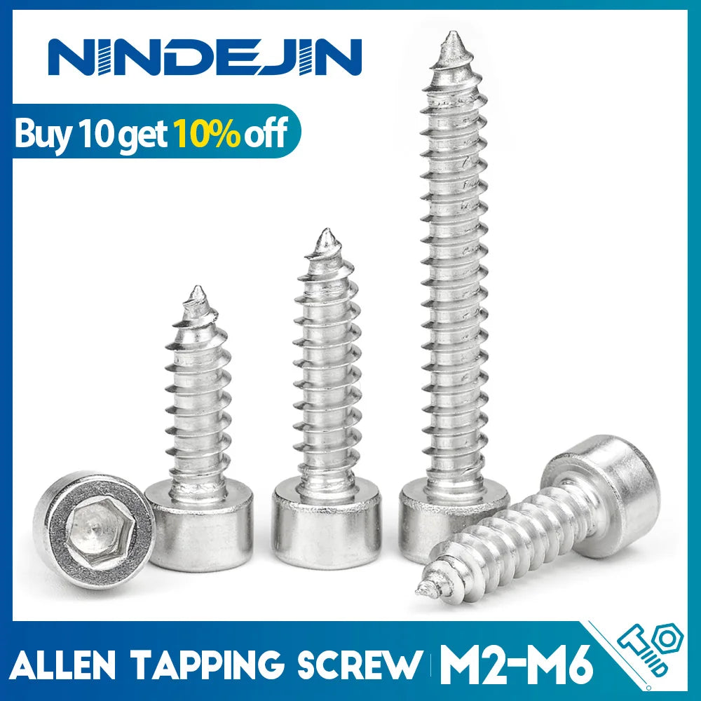 20/55pcs M2 M2.6 M3 M4 M5 M6 Hexagon Hex Socket Cap Head Self Tappi...