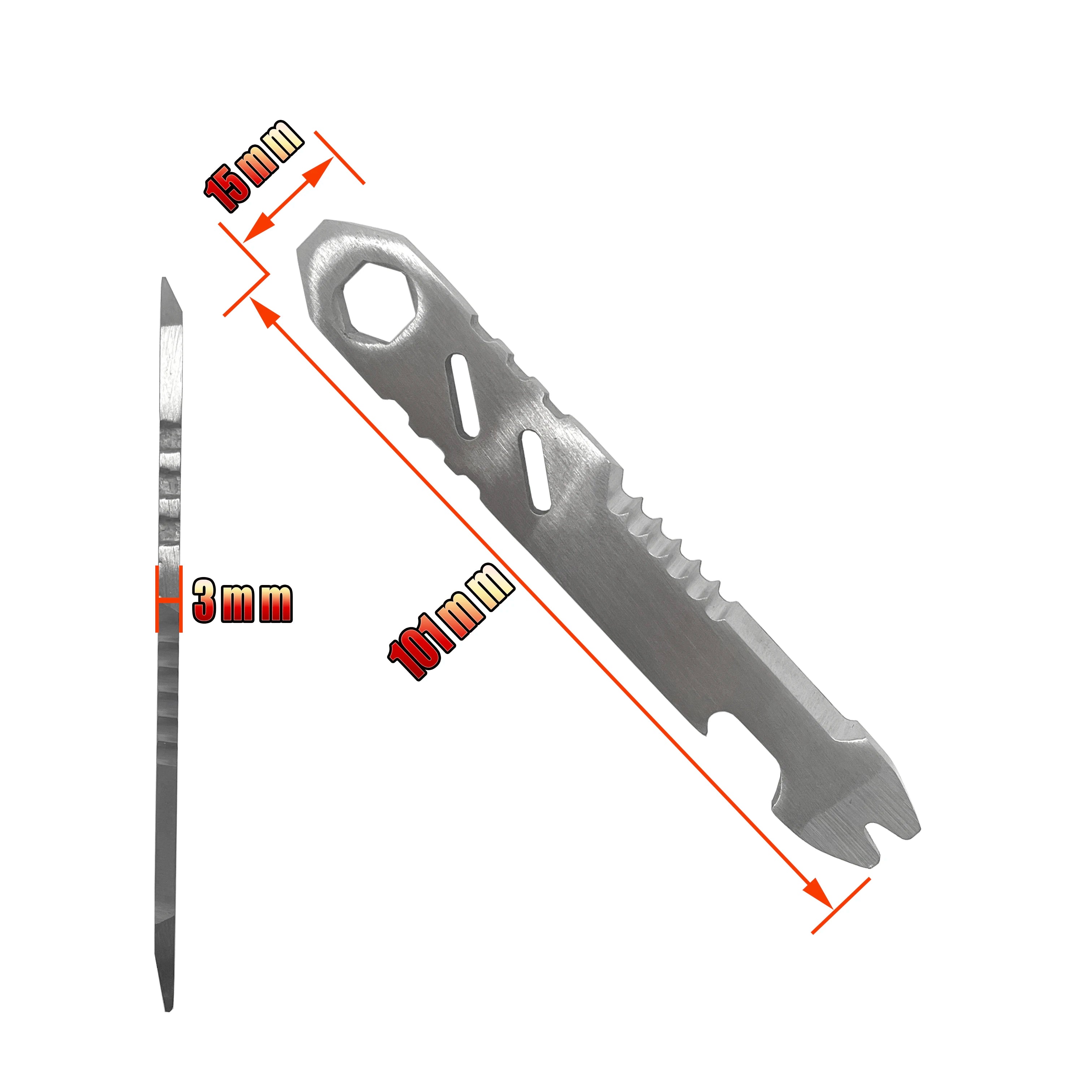 Mini stainless steel crowbar, multi-function Allen wrench
