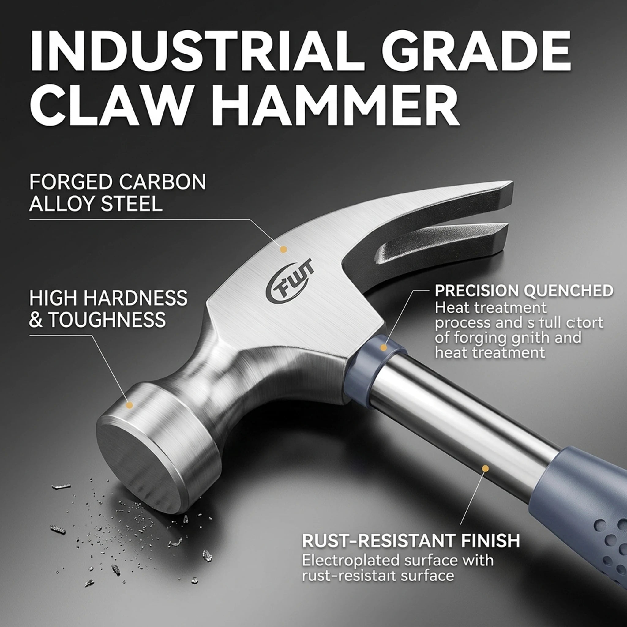 Multifunctional Claw Hammer Ergonomic Handle Heavy Duty Striking Tool