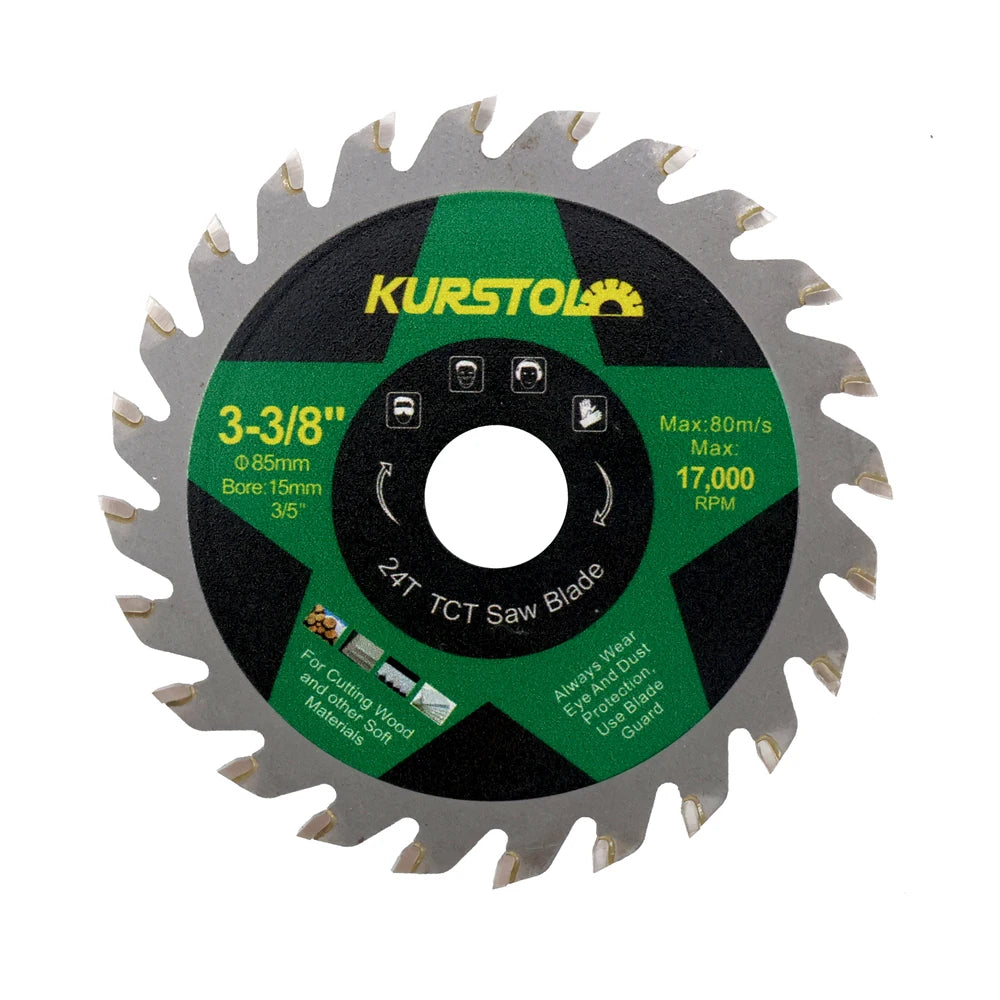 KURSTOL 5-Pack 85mm TCT Mini Circular Saw Blades – Wood & Plastic