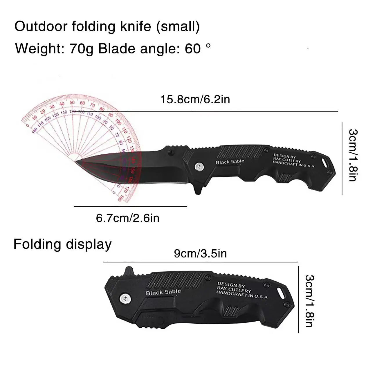 Portable Multifunctional Folding Survival Knife with Sharp Pocket