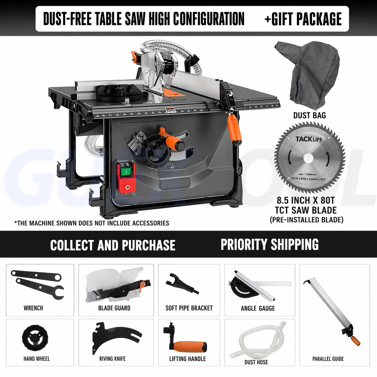 High-Precision Dust-Free Push Table Saw – Extendable Woodworking Bench
