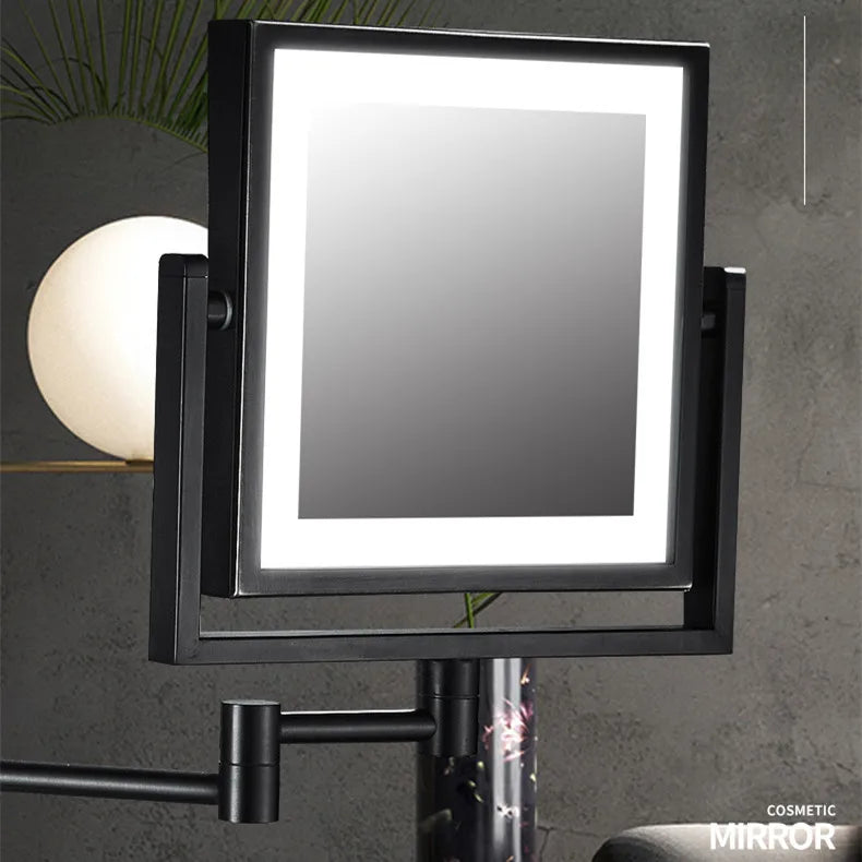 Rose Gold Square Led Bathroom Mirror Wall Mounted Lighted Bathroom