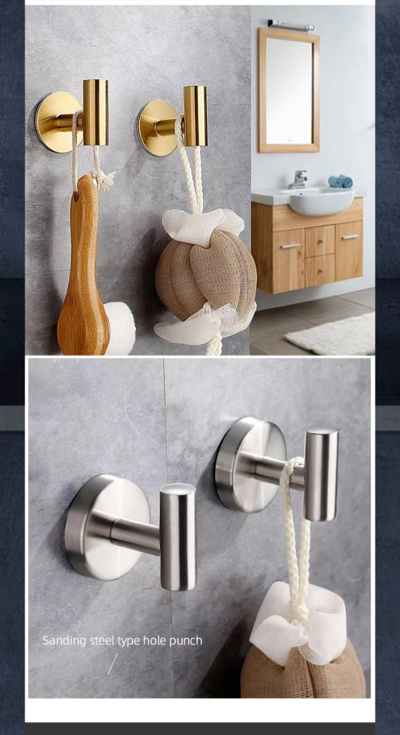 Adhesive/Screw Wall Hooks Key Coat Robe Hanger Kitchen Hardware Rack