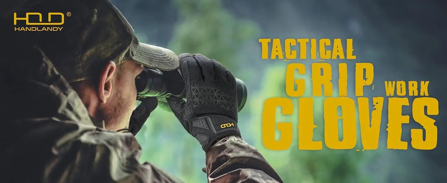 HANDLANDY Tactical Gloves, Flexible Grip Work Gloves for Men