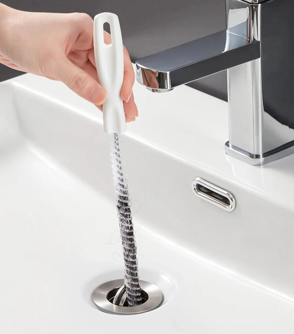 Pipe Dredging Brush Bathroom Hair Sewer Sink Cleaning Brush Drain