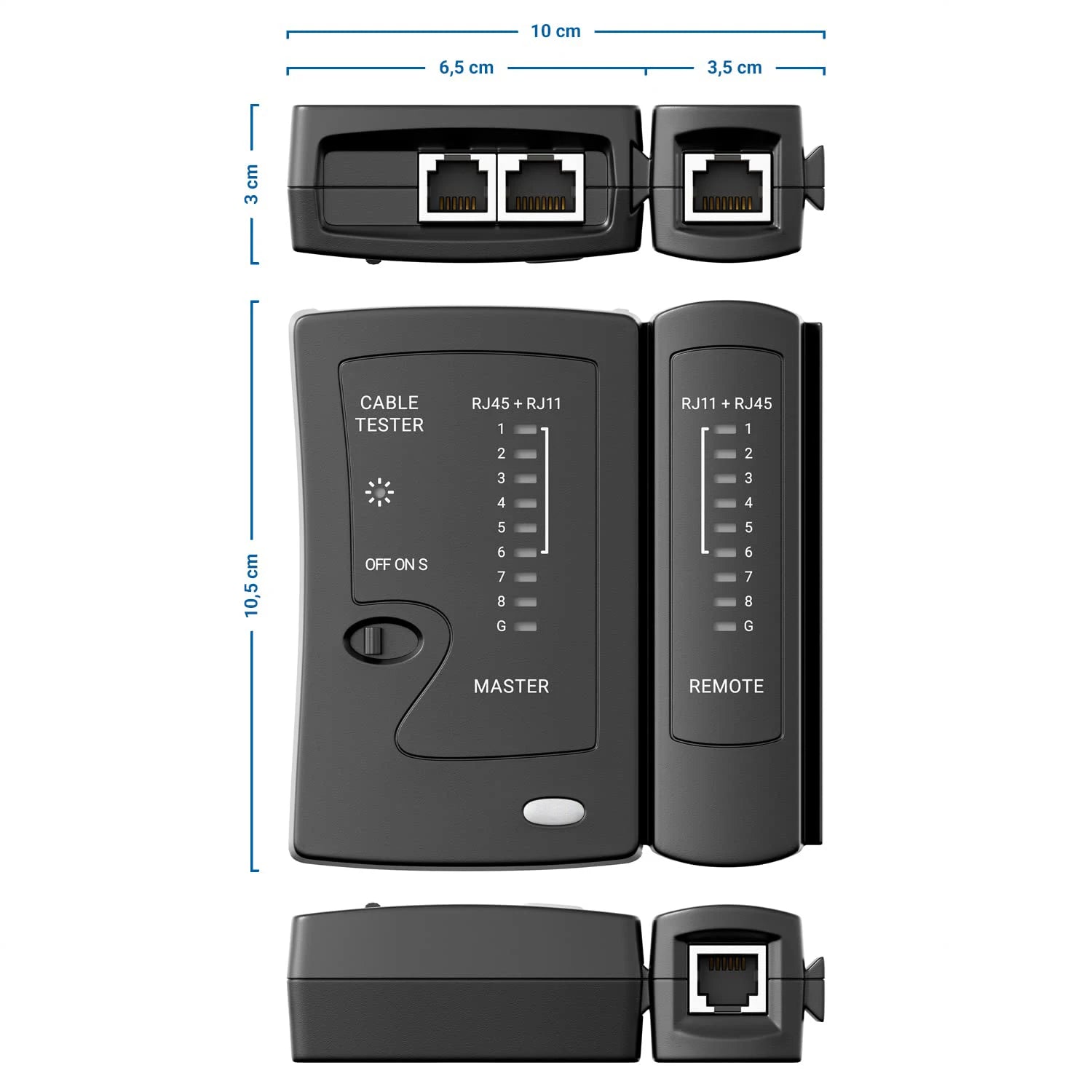 ZoeRax LAN Cable Tester – RJ45 Cat5/6/6A/7 UTP & RJ11/RJ12