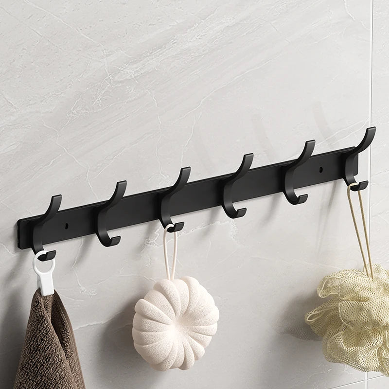Black Robe Hooks Towel Hanger Nail Wall Rack Hooks Coat Clothes Holder