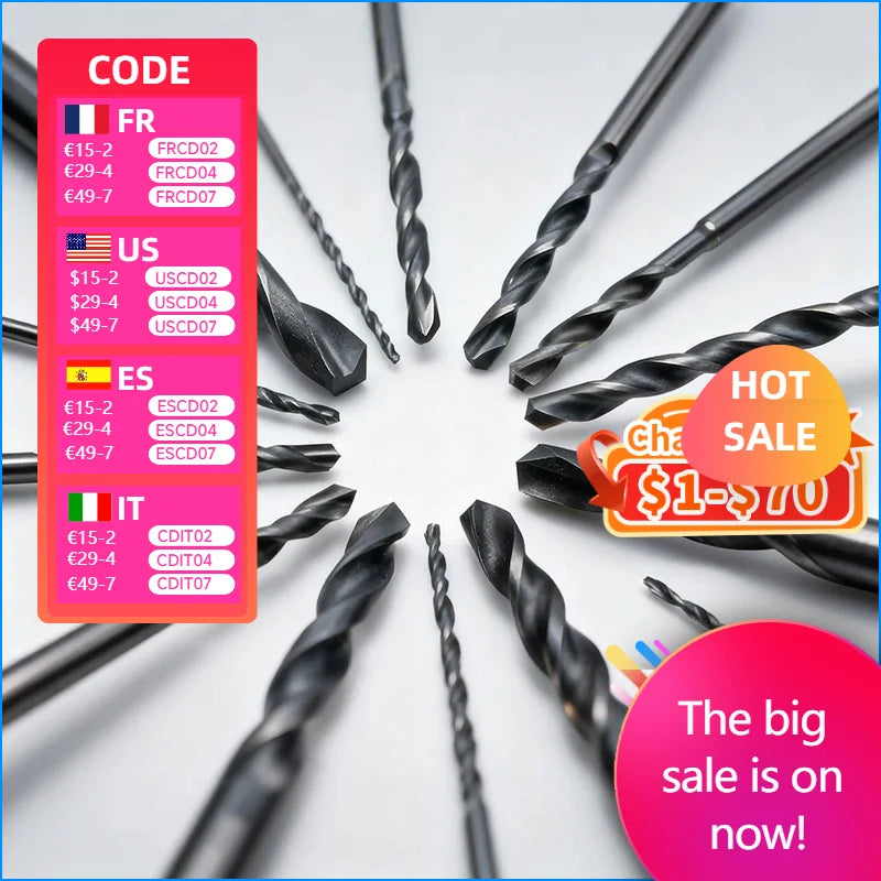 5PCS/10PCS 1mm-17.5mm Metal Drilling HSS Straight shank Twist Drill