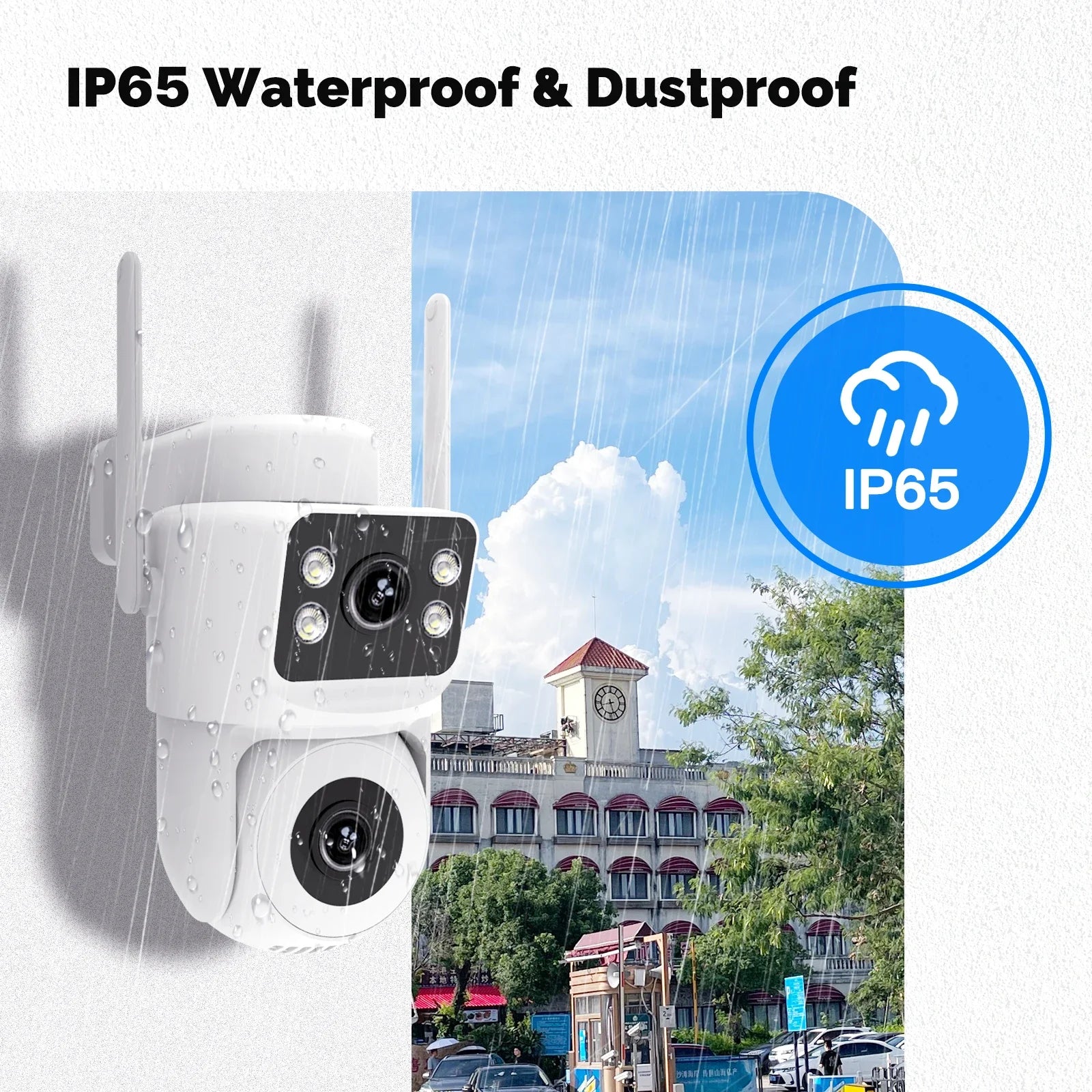 Moes Tuya Smart WiFi Outdoor Security Camera 4MP Dual Screen 2.4G/5G